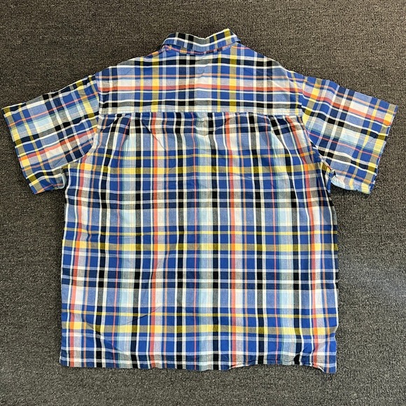 Ralph Lauren Chaps Mens XL Shirt Button Down Multicolor Plaid Linen Blend - Picture 7 of 14